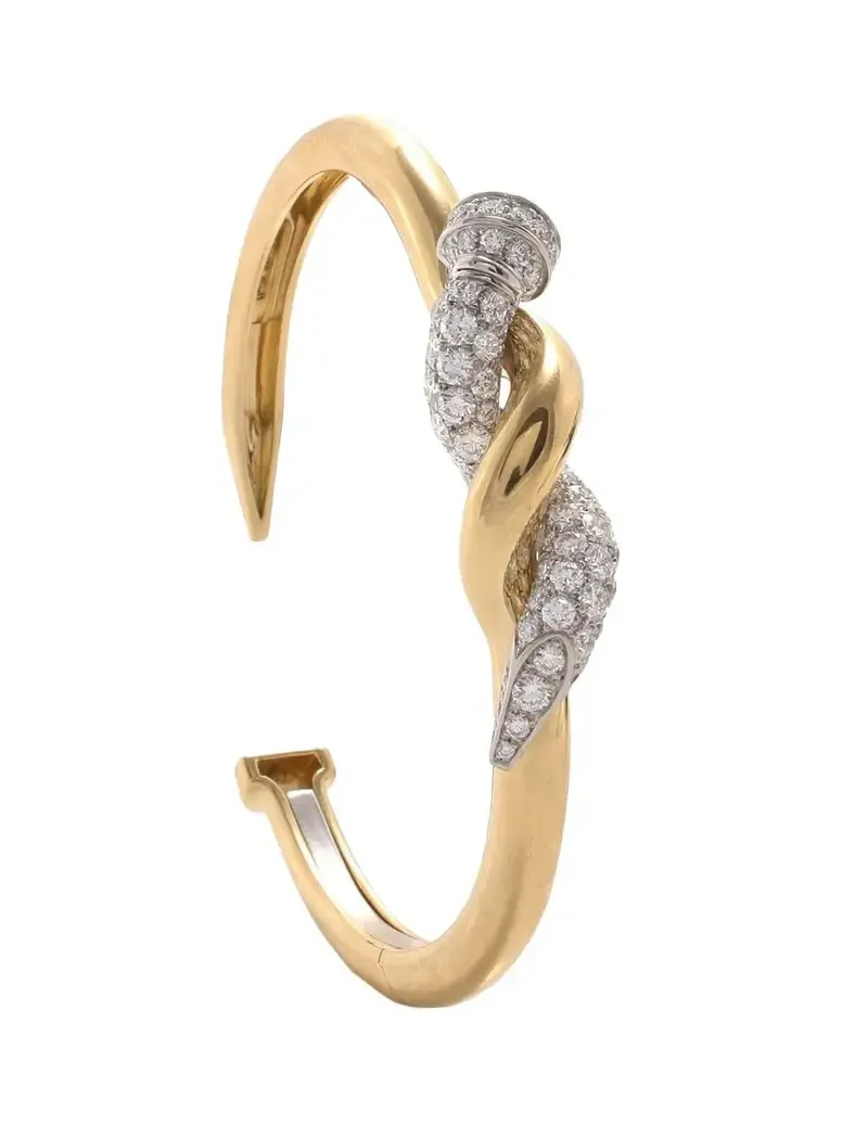 Two Tone Twisted Diamond Nail Cuff