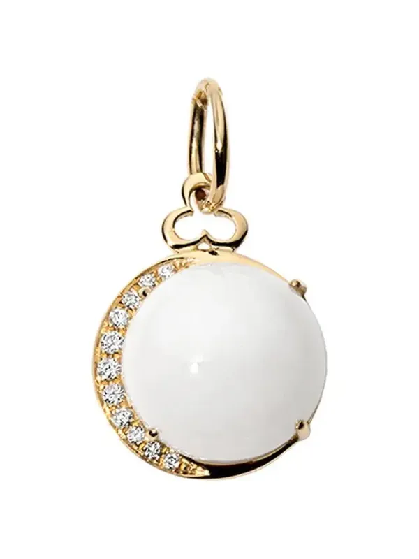White Agate Moon Charm White Agate Moon Charm