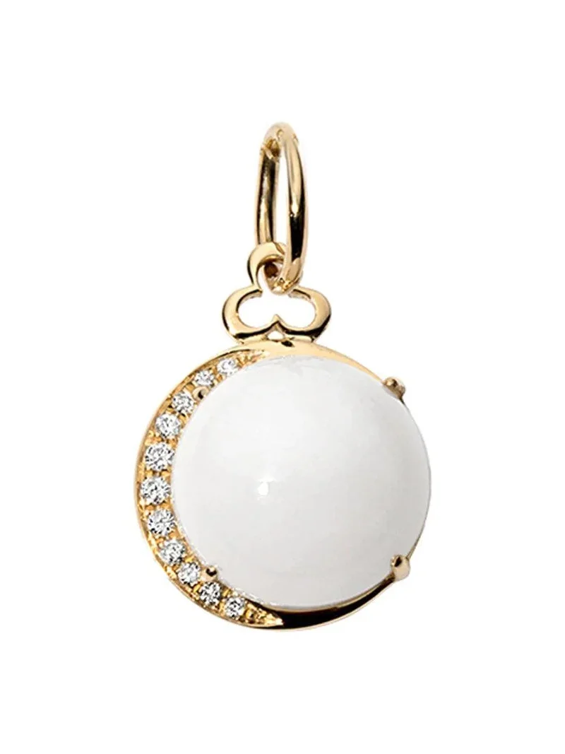 DEVON WOODHILL White Agate Moon Charm