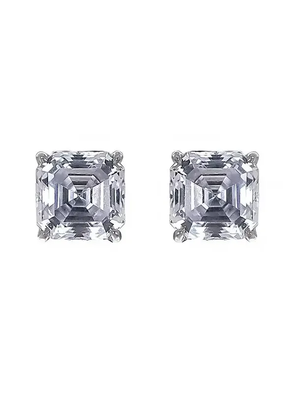 White Clip Stud Earrings