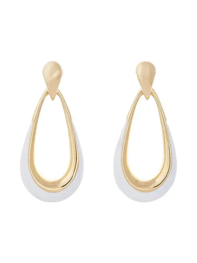 White Door Knocker Earrings