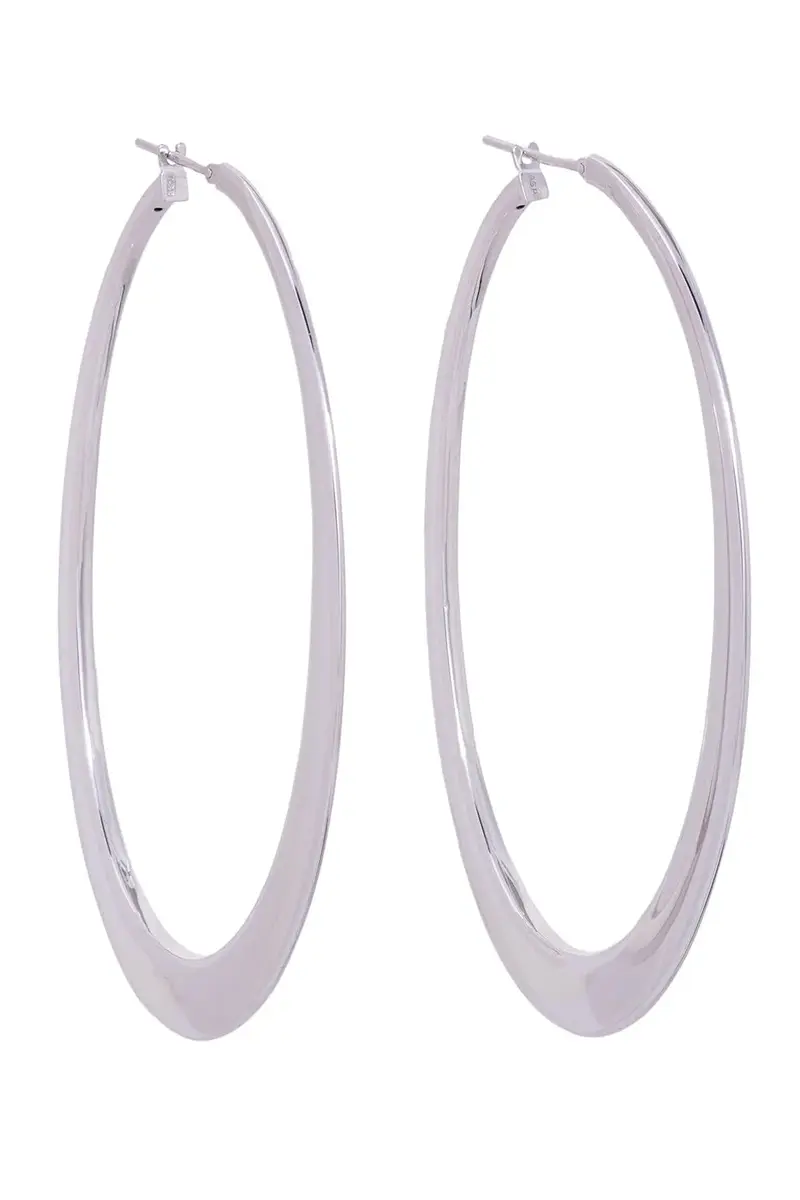 SIDNEY GARBER White Gold Crescent Hoops | Image 1 SIDNEY GARBER White Gold Crescent Hoops | Image 1