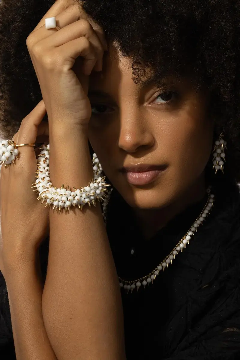 ALETTO BROTHERS White Onyx Spiked Muse Bracelet | Thumbnail 4