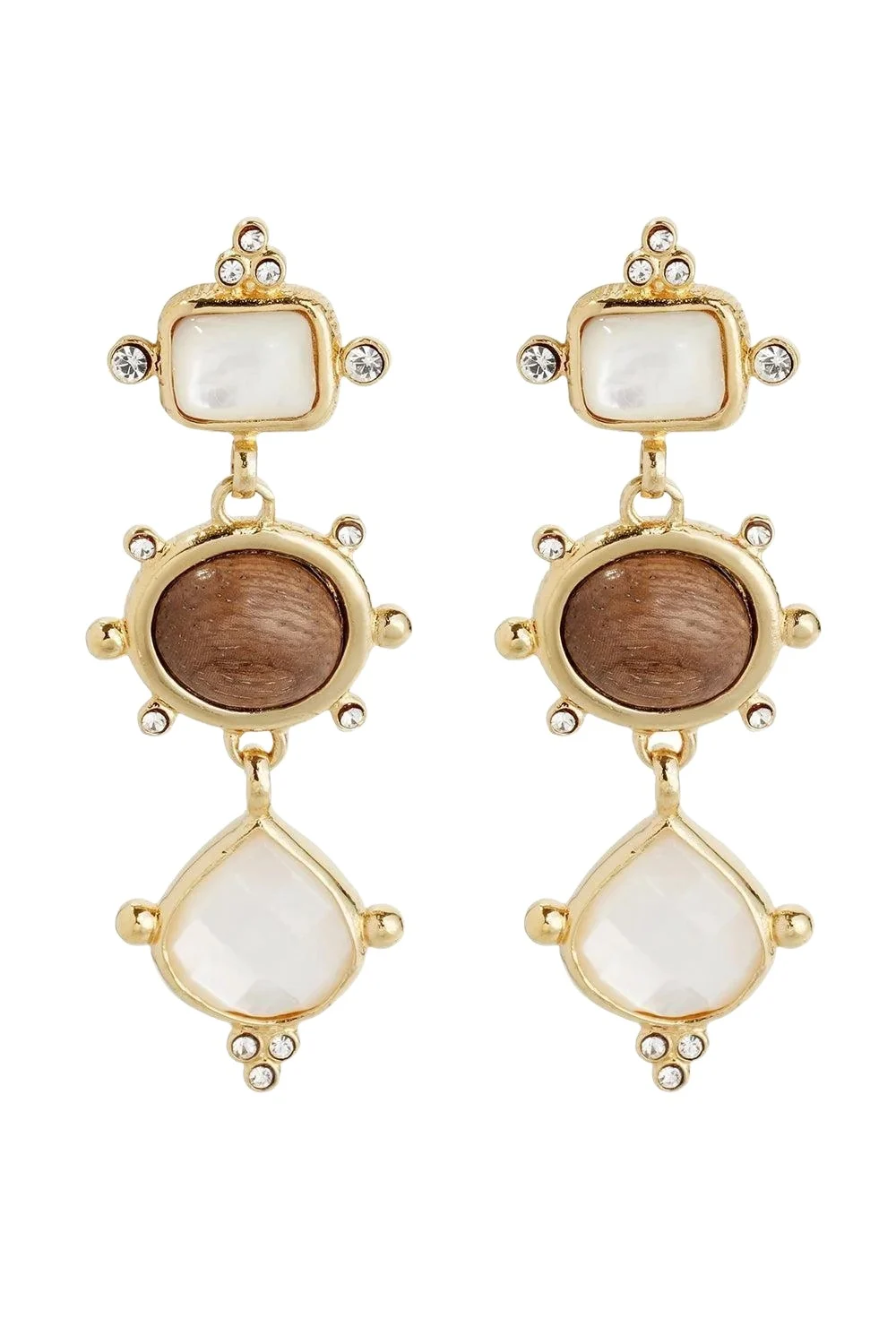 White Tiki Three Earrings White Tiki Three Earrings