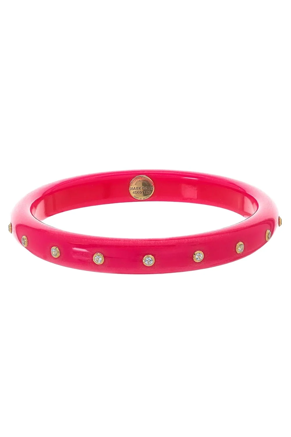 MARK DAVIS White Topaz Pink Bakelite Bangle