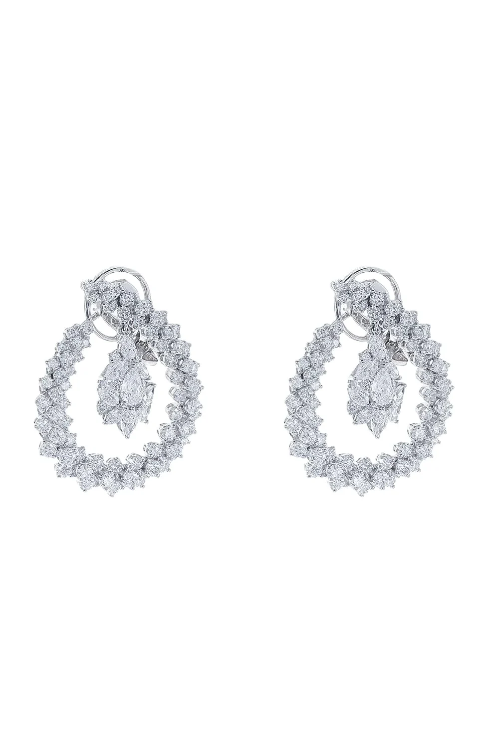 Y-Couture Diamond Hoop Drop Earrings Y-Couture Diamond Hoop Drop Earrings