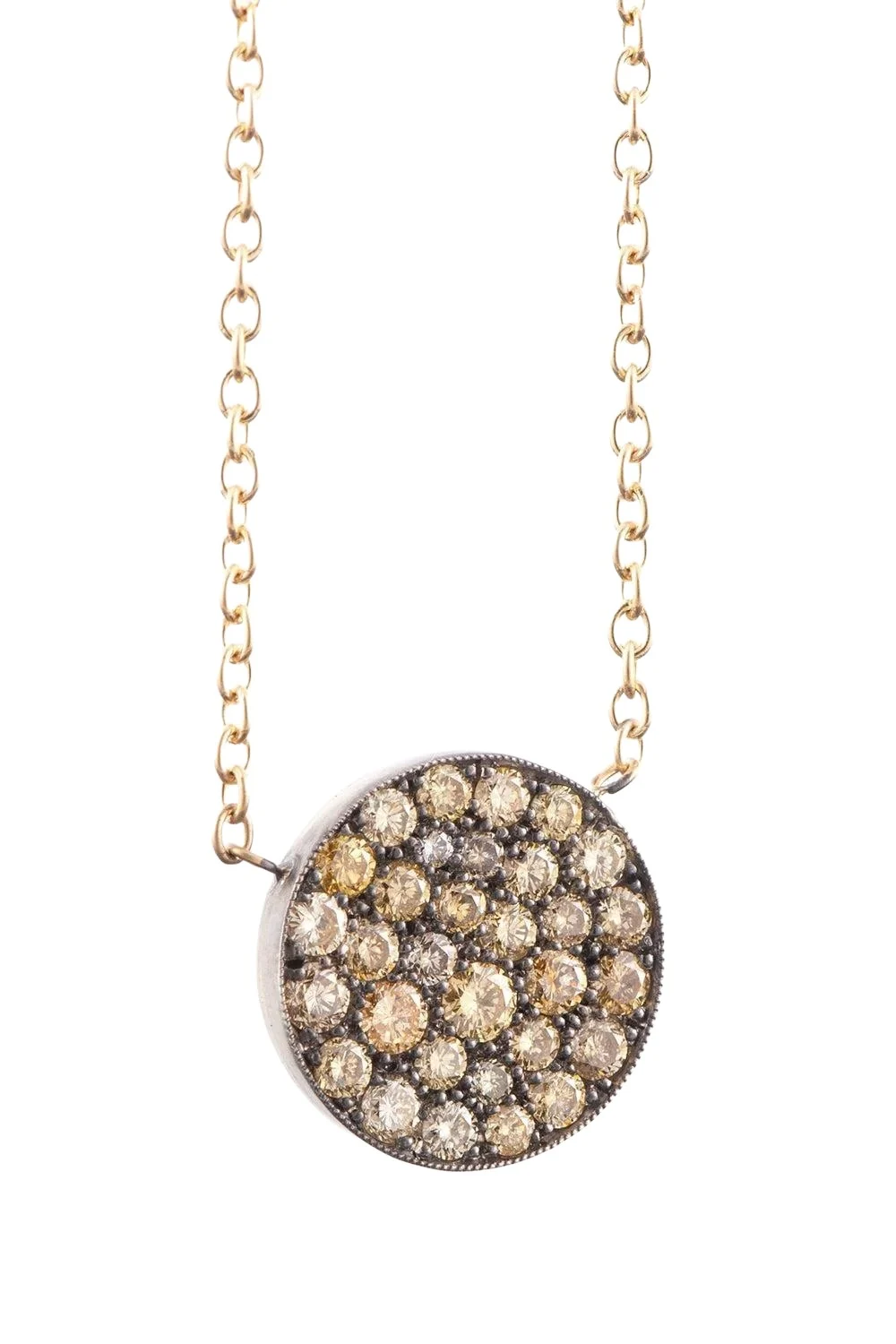 Yellow Diamond Fancy Argile Ten Table Pendant Necklace