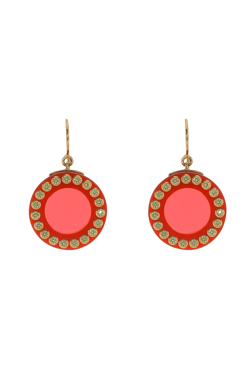 MARK DAVIS Yellow Sapphire Red Bakelite Earrings