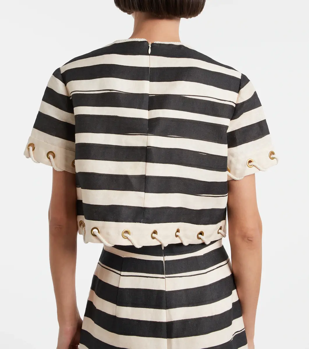 Zimmermann Rebellion striped linen crop top | Thumbnail 6 Zimmermann Rebellion striped linen crop top | Thumbnail 6