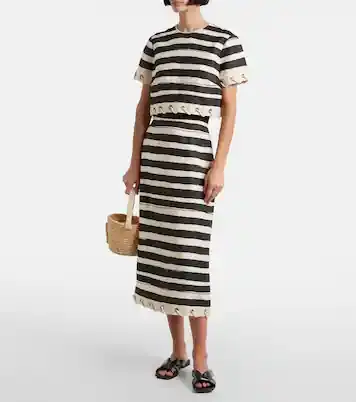 Zimmermann Rebellion striped linen crop top | Thumbnail 8 Zimmermann Rebellion striped linen crop top | Thumbnail 8