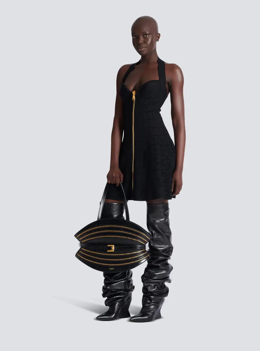 Balmain Medium Shuffle Zips bag in calfskin leather | Thumbnail 2