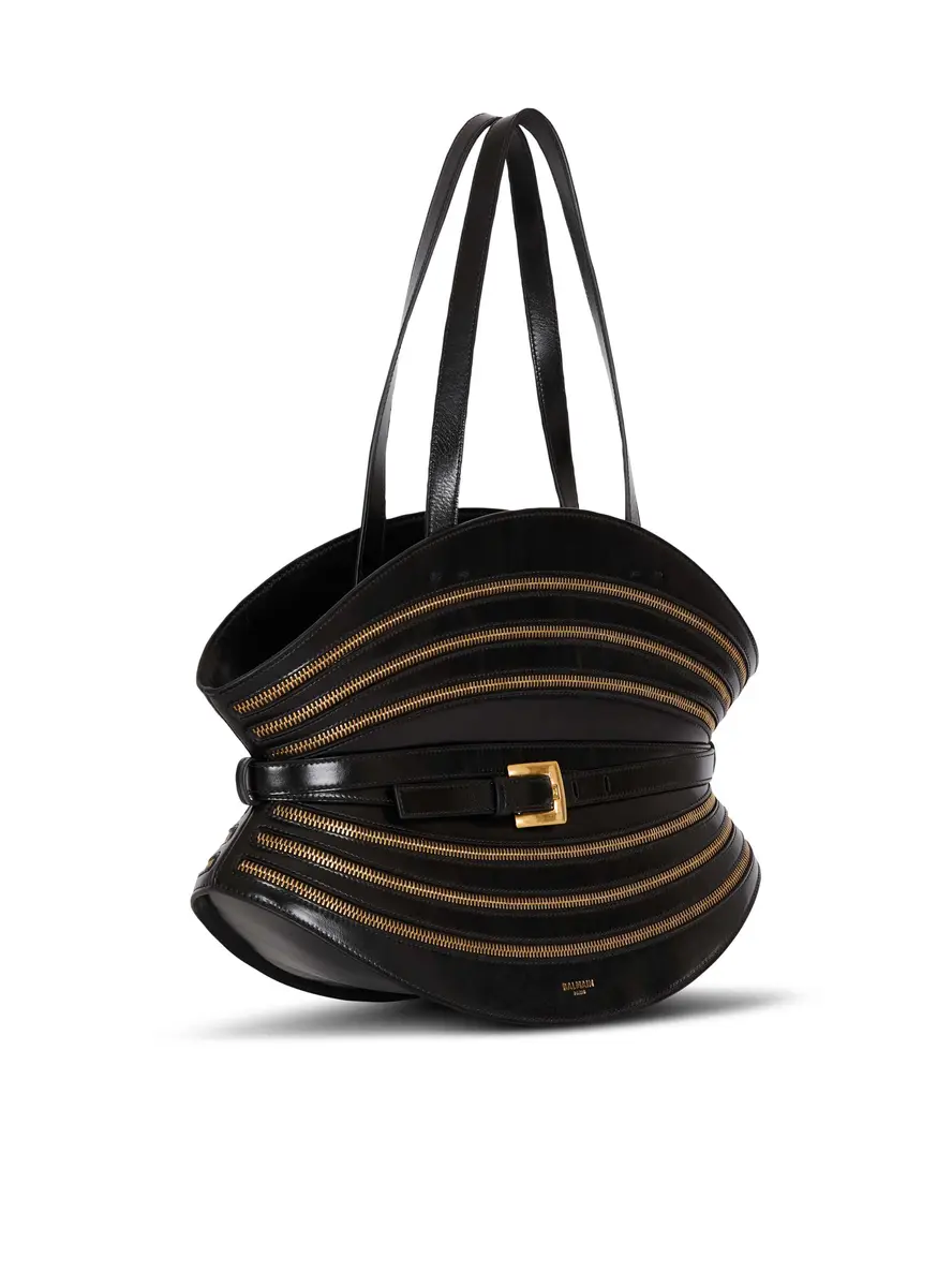 Balmain Medium Shuffle Zips bag in calfskin leather | Thumbnail 3