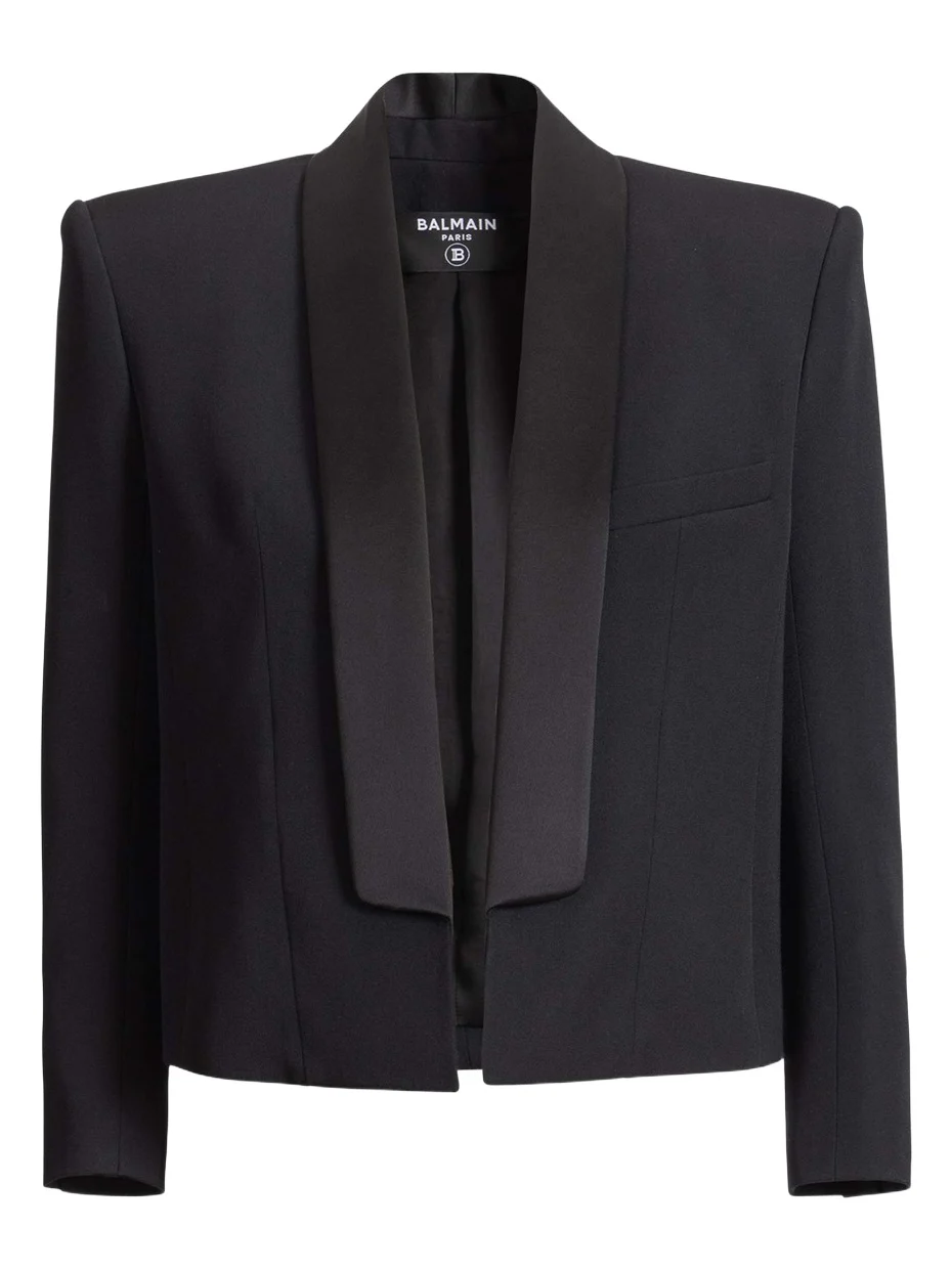 Balmain Cropped grain de poudre jacket