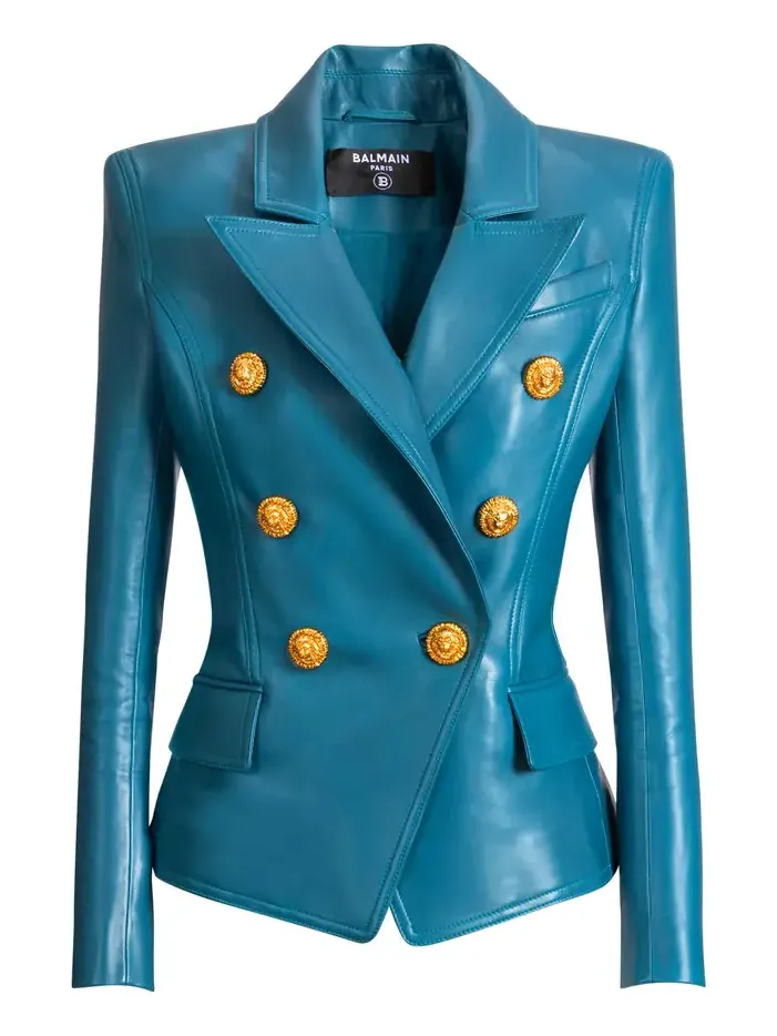 Balmain Leather 6-button jacket