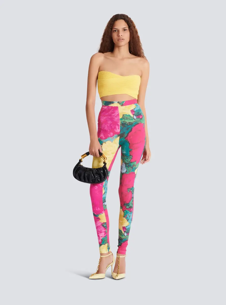 Balmain Jersey leggings with roses print | Thumbnail 2