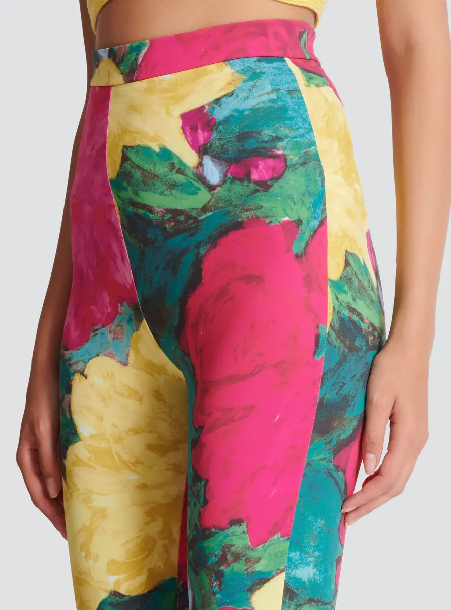 Balmain Jersey leggings with roses print | Thumbnail 5