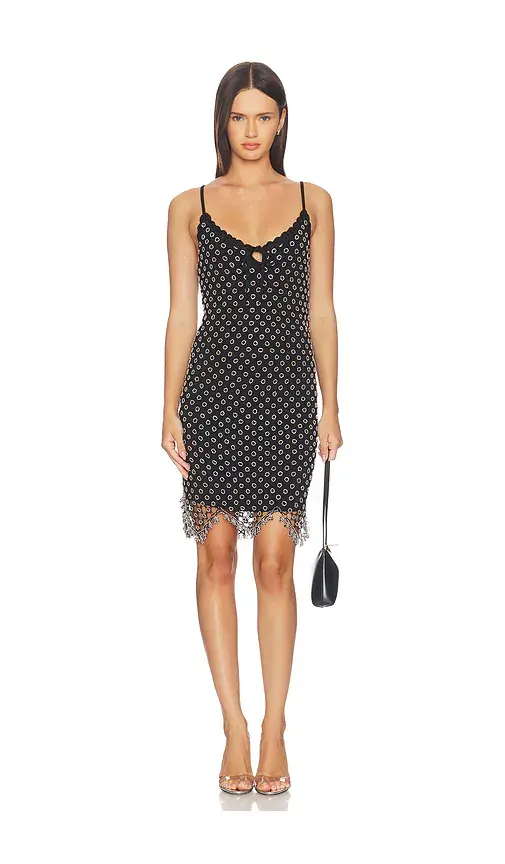 MISHA The Beaded Crochet Mini Dress | Image 1 MISHA The Beaded Crochet Mini Dress | Image 1