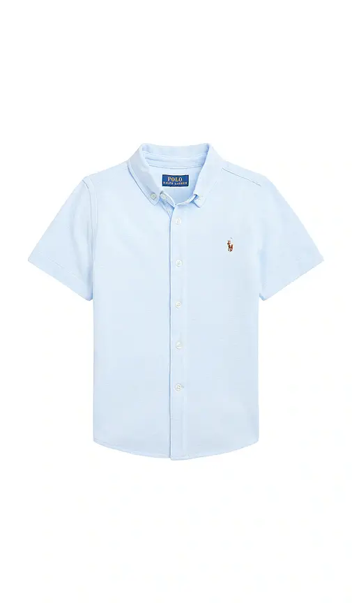 Polo Ralph Lauren Kids Short Sleeve Oxford Mesh Sport Shirt | Image 1 Polo Ralph Lauren Kids Short Sleeve Oxford Mesh Sport Shirt | Image 1