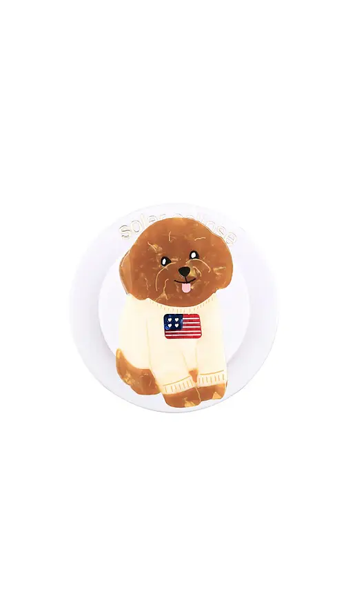 Solar Eclipse Hand-Painted Americana Puppy Grip Charm | Image 1 Solar Eclipse Hand-Painted Americana Puppy Grip Charm | Image 1
