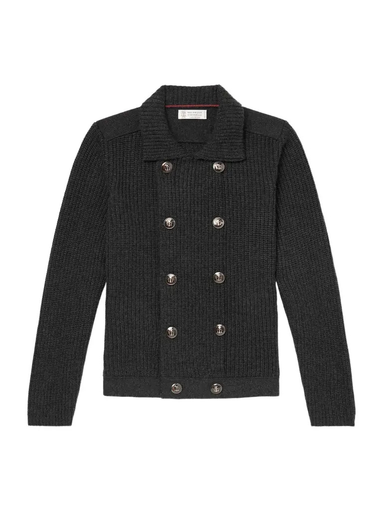 Brunello Cucinelli Double-Breasted Ribbed Cashmere Cardigan - Men | Image 1 Brunello Cucinelli Double-Breasted Ribbed Cashmere Cardigan - Men | Image 1