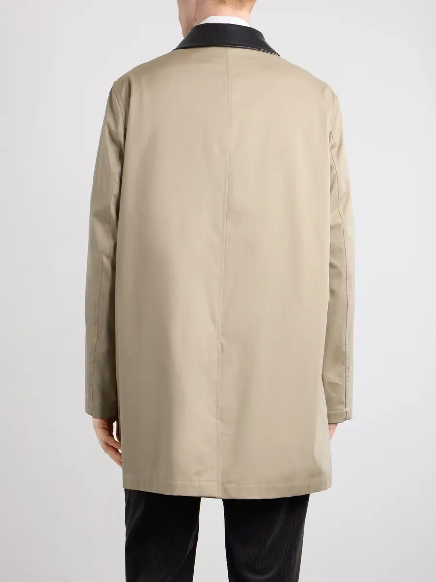 Burberry Leather-Trimmed Cotton-Gabardine Trench Coat - Men | Thumbnail 4 Burberry Leather-Trimmed Cotton-Gabardine Trench Coat - Men | Thumbnail 4