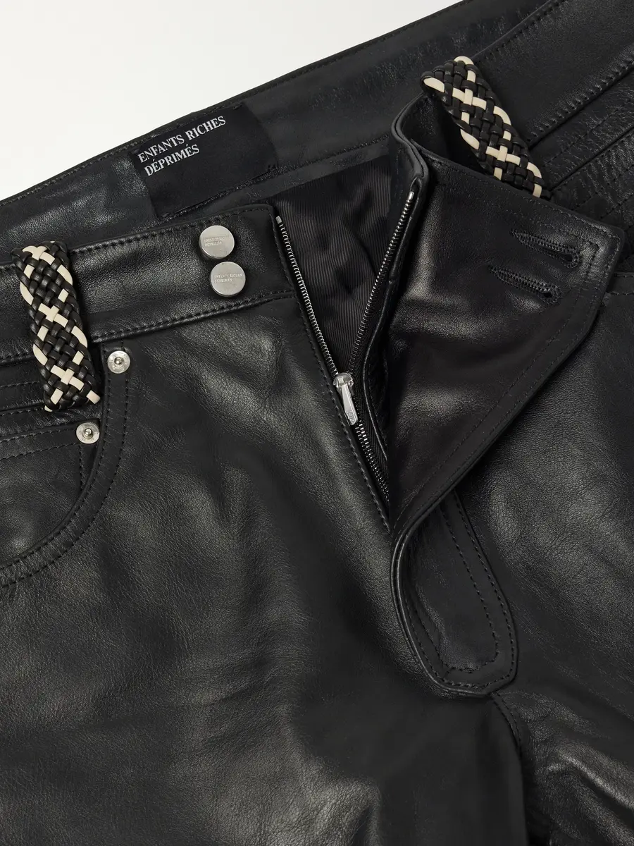 Enfants Riches Déprimés Moto Fly Straight-Leg Embellished Leather Trousers - Men | Thumbnail 6