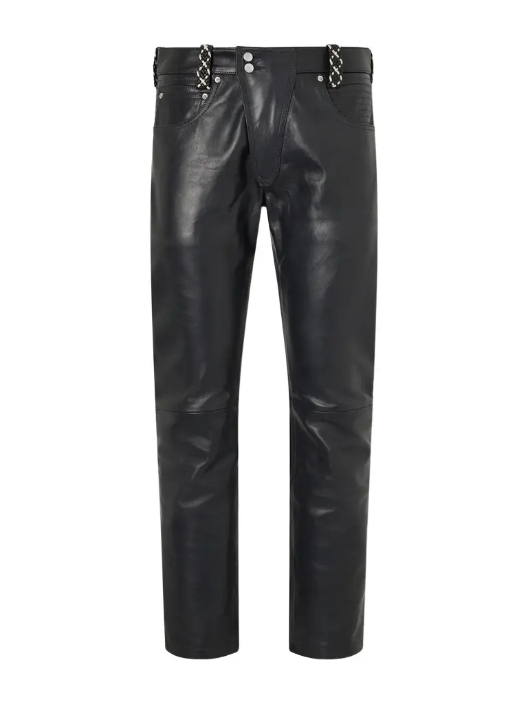 Enfants Riches Déprimés Moto Fly Straight-Leg Embellished Leather Trousers - Men | Image 1 Enfants Riches Déprimés Moto Fly Straight-Leg Embellished Leather Trousers - Men | Image 1