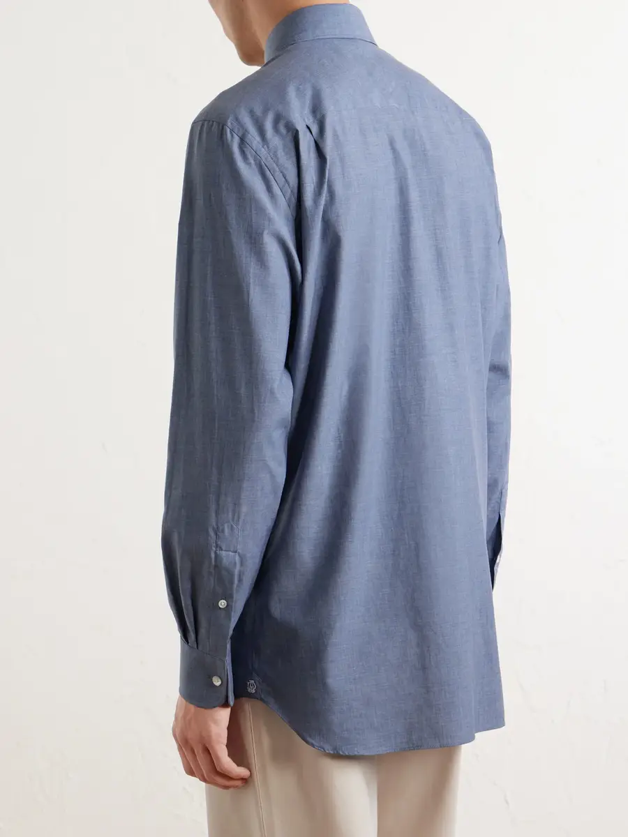 dunhill Classic-Collar Cotton-Chambray Shirt - Men | Thumbnail 4 dunhill Classic-Collar Cotton-Chambray Shirt - Men | Thumbnail 4