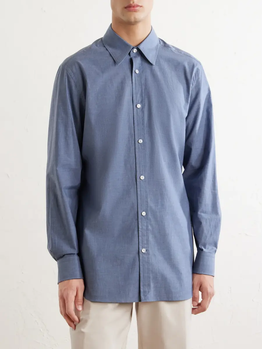 dunhill Classic-Collar Cotton-Chambray Shirt - Men | Thumbnail 5 dunhill Classic-Collar Cotton-Chambray Shirt - Men | Thumbnail 5