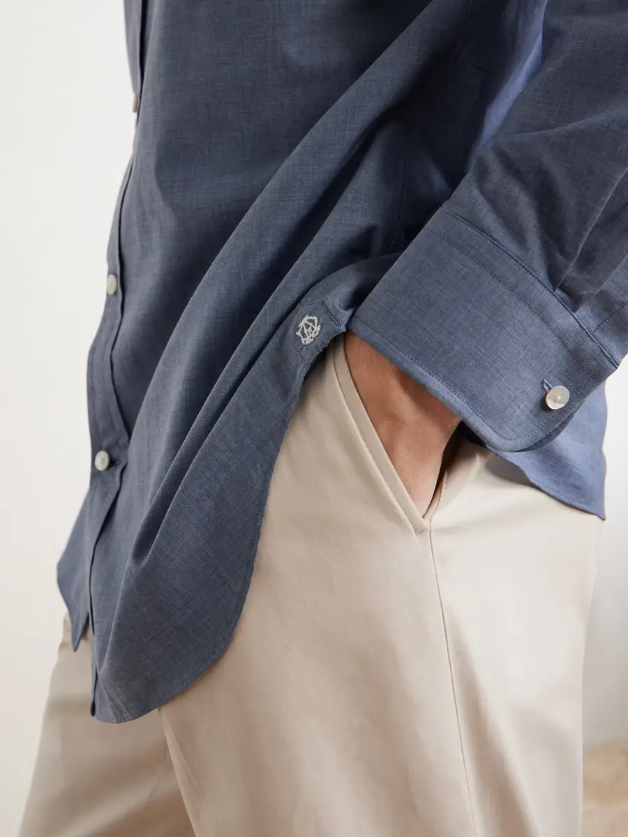 dunhill Classic-Collar Cotton-Chambray Shirt - Men | Thumbnail 6 dunhill Classic-Collar Cotton-Chambray Shirt - Men | Thumbnail 6