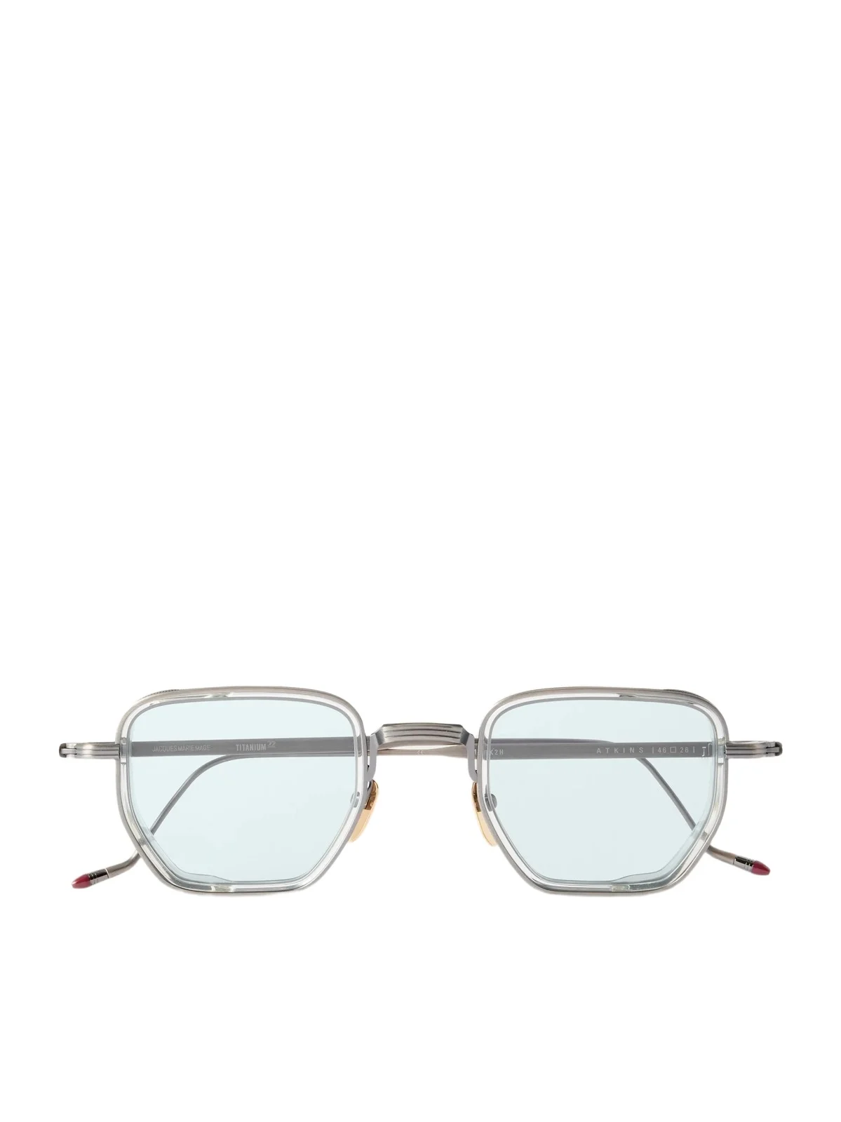 Atkins D-Frame Silver-Tone Titanium Sunglasses - Men Atkins D-Frame Silver-Tone Titanium Sunglasses - Men