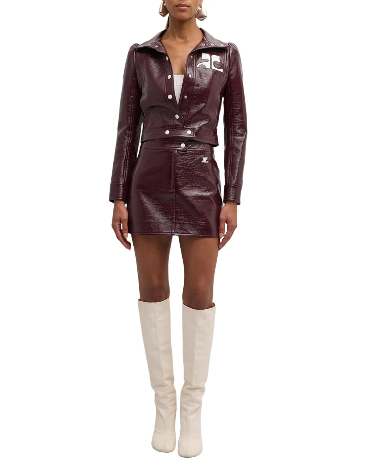 Textured Vinyl Crop Jacket Textured Vinyl Crop Jacket