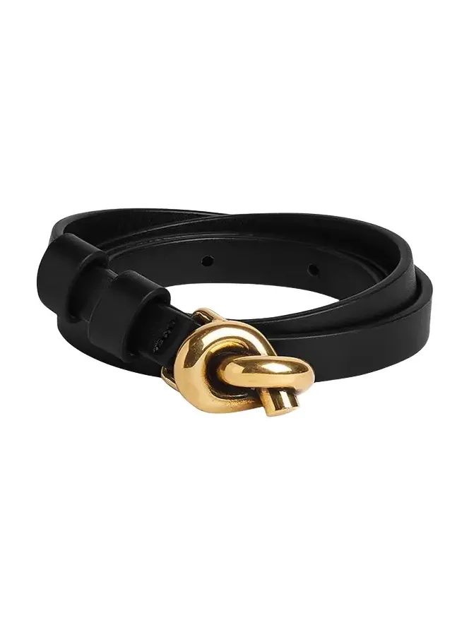 Knot Buckle Leather Belt