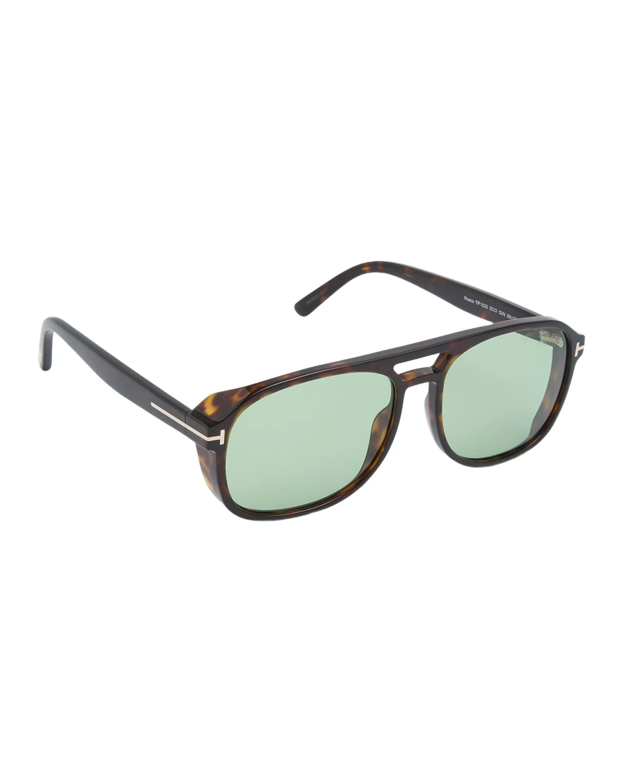 Havana Logo Acetate Aviator Sunglasses