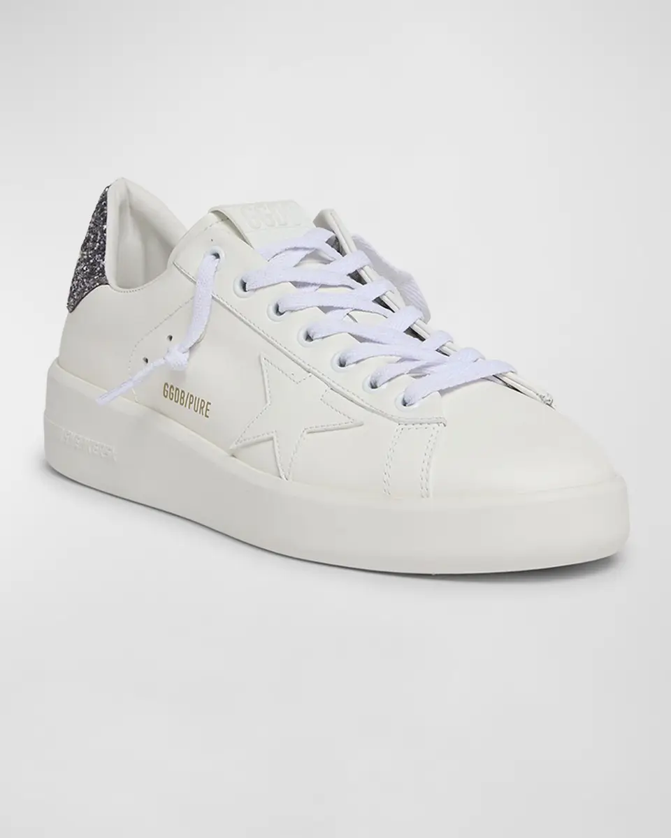 Golden Goose Purestar Leather Glitter Low-Top Sneakers | Thumbnail 3
