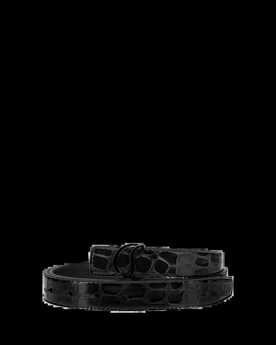 Christian Louboutin CL Logo Belt 25MM in Alligator Embossed Leather | Thumbnail 2