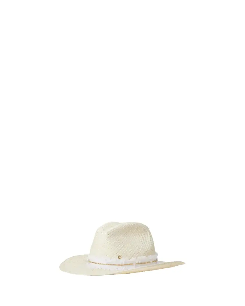 Maison Michel Austin Denim Strass Straw Cowboy Hat