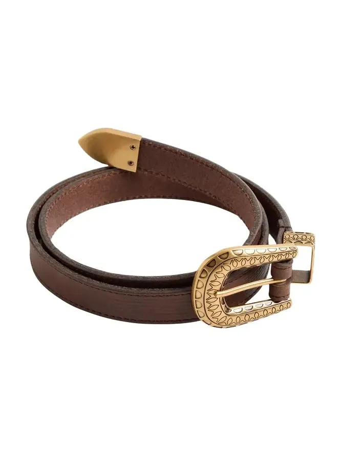 VLogo Signature Engraved Leather Belt, 20mm