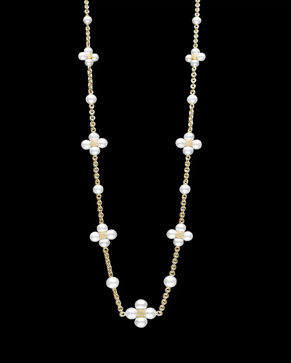 Paul Morelli 18K Yellow Gold Sequence Pearl Necklace, 18"L | Thumbnail 2