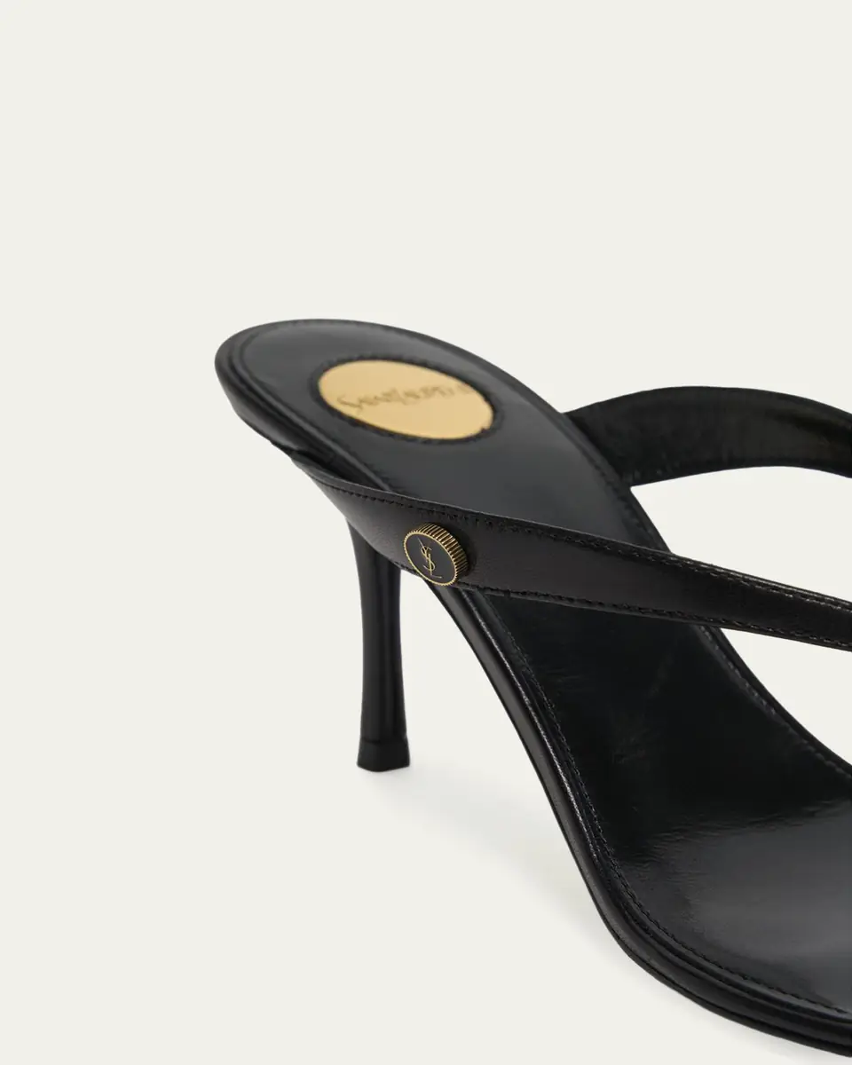 Saint Laurent 75mm Sue Leather Thong Mules | Thumbnail 3