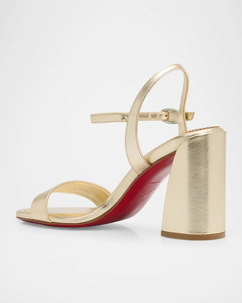 Christian Louboutin 85mm Jane Metallic Leather Ankle-Strap Sandals | Thumbnail 4 Christian Louboutin 85mm Jane Metallic Leather Ankle-Strap Sandals | Thumbnail 4