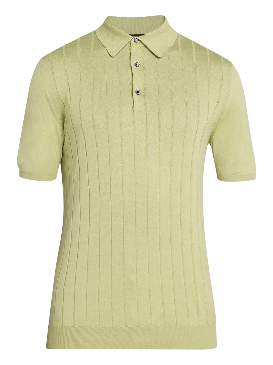 Men's Wide Rib Sea Island Cotton Polo Sweater Men's Wide Rib Sea Island Cotton Polo Sweater