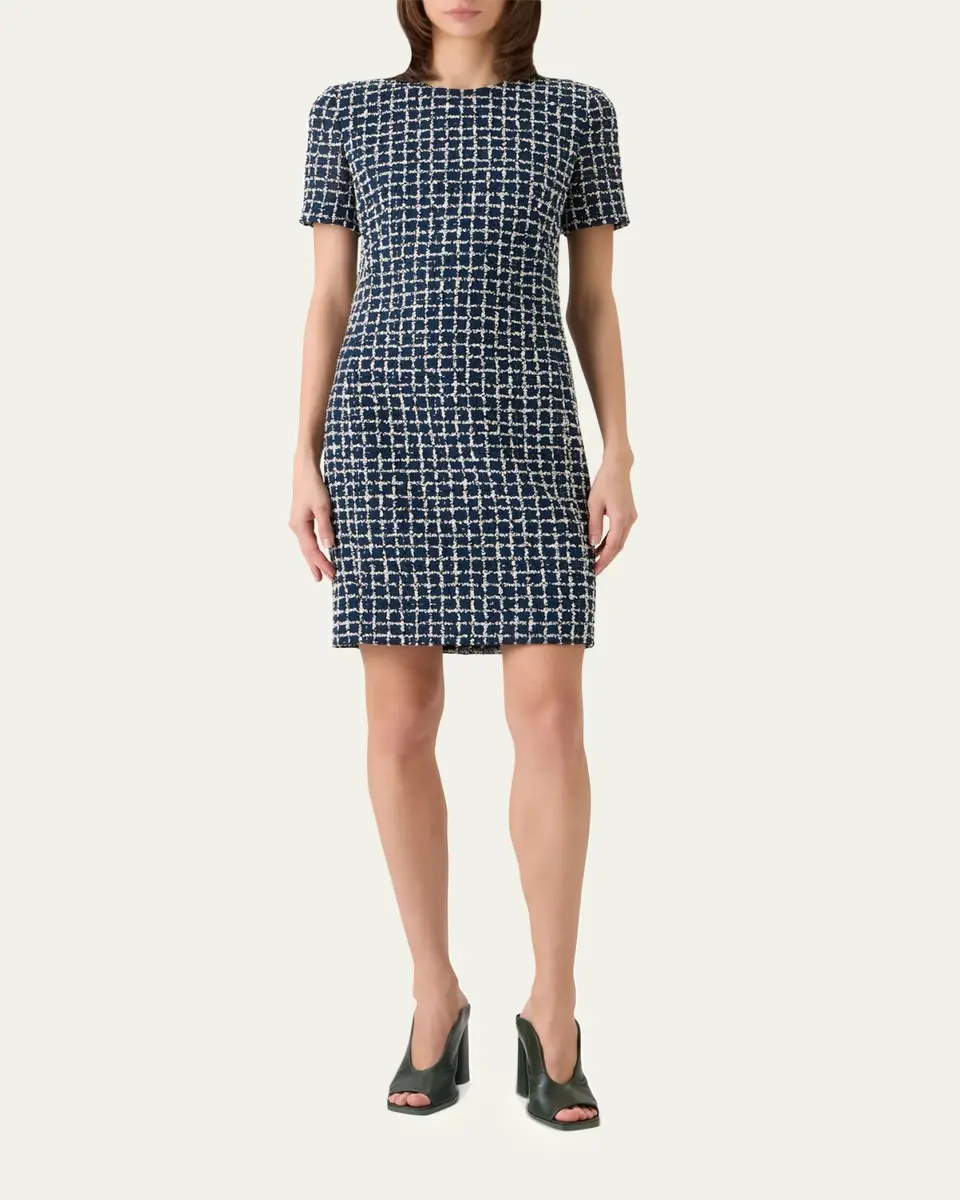 Akris 3D Check Embroidered Sheath Dress | Thumbnail 2