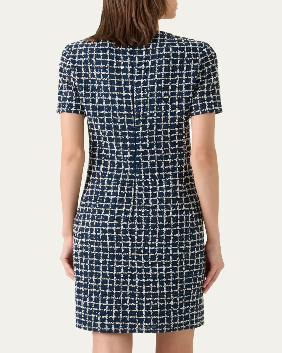 Akris 3D Check Embroidered Sheath Dress | Thumbnail 3