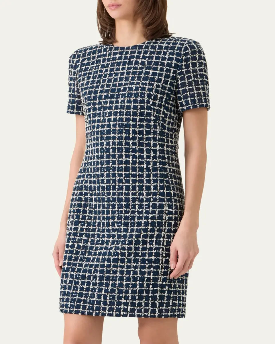 Akris 3D Check Embroidered Sheath Dress | Thumbnail 4