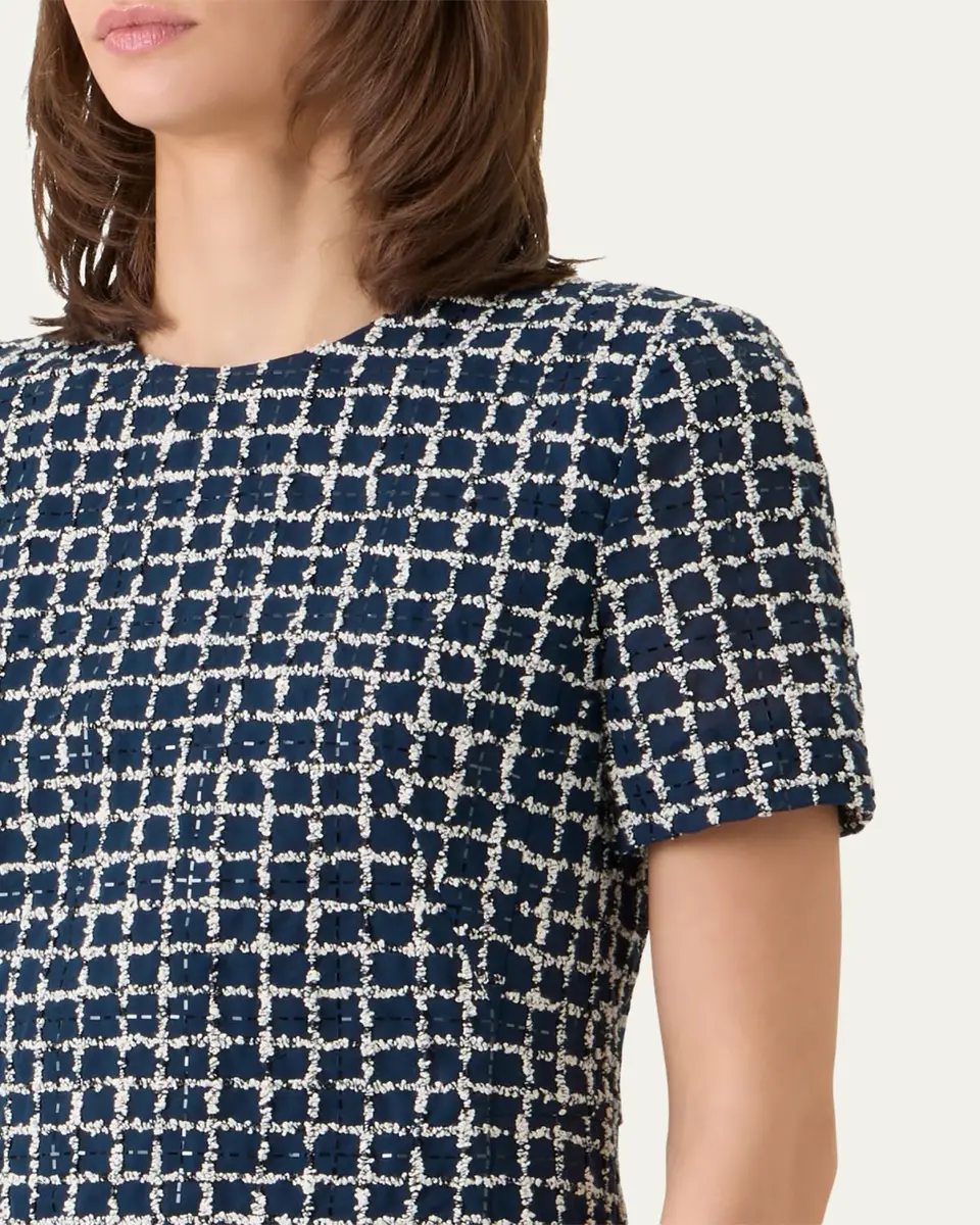 Akris 3D Check Embroidered Sheath Dress | Thumbnail 5