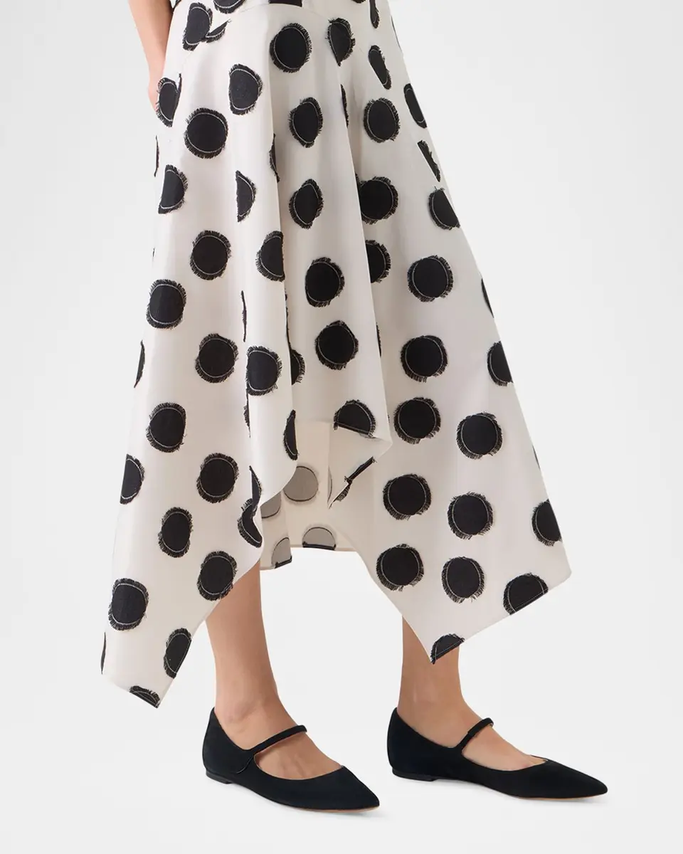 Akris punto Sleeveless Fringed Polka-Dot Jacquard Midi Dress | Thumbnail 7 Akris punto Sleeveless Fringed Polka-Dot Jacquard Midi Dress | Thumbnail 7