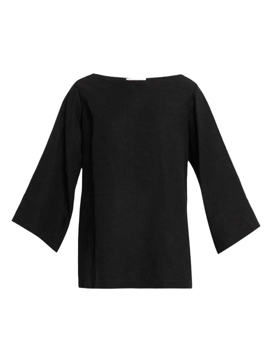 The Row Junia Boat-Neck Linen Top