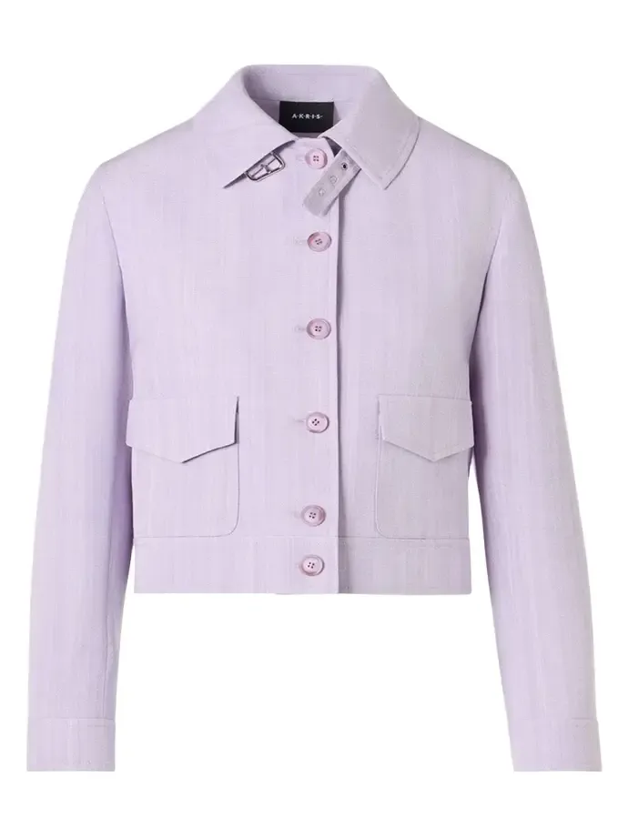 Akris Melange Twill Peer Short Jacket