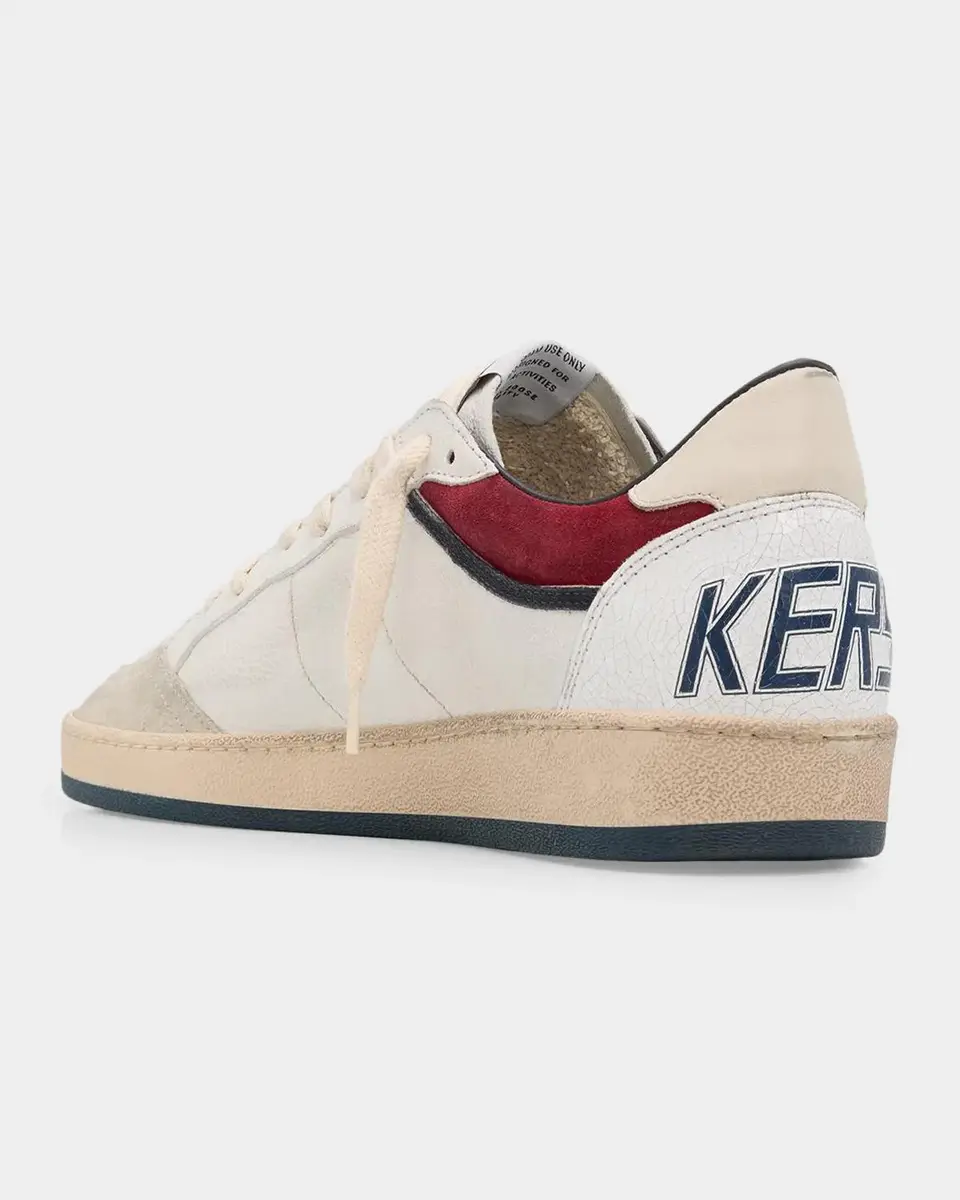 Golden Goose Men's Ballstar Leather and Suede Low-Top Sneakers | Thumbnail 2 Golden Goose Men's Ballstar Leather and Suede Low-Top Sneakers | Thumbnail 2